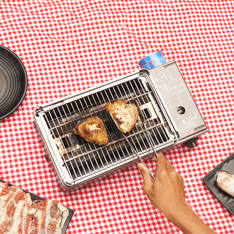 kompor panggang BBQ, perlengkapan masak untuk camping